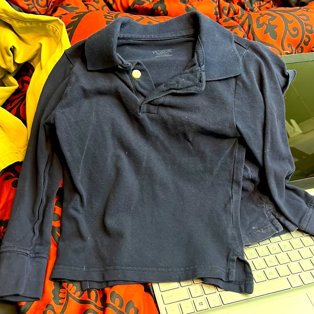 Long sleeve, navy, uniform shirt. Size: XS/4